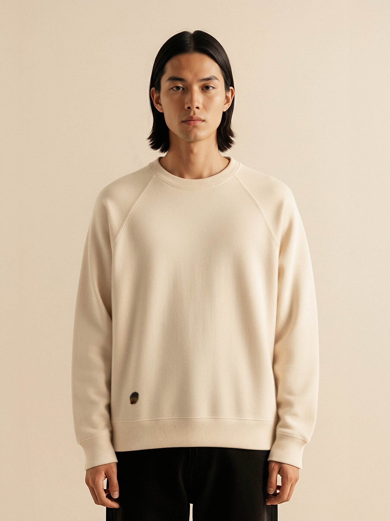 The Crewneck Light Almond White Male Image