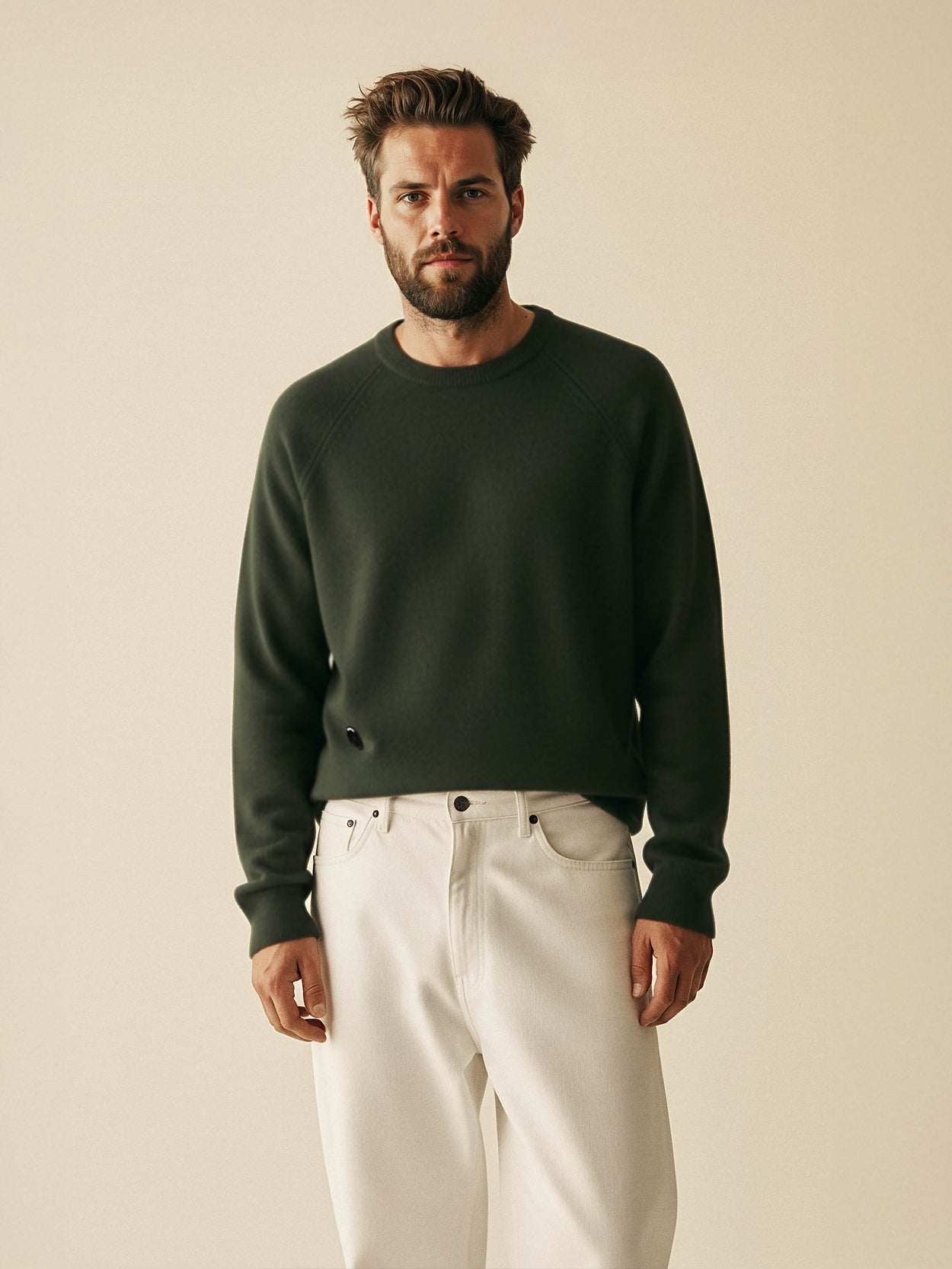 The Crewneck Light Moss Green Male Image
