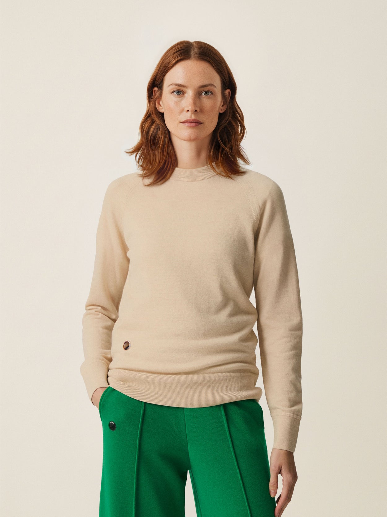 The Crewneck Light Almond White Female Image