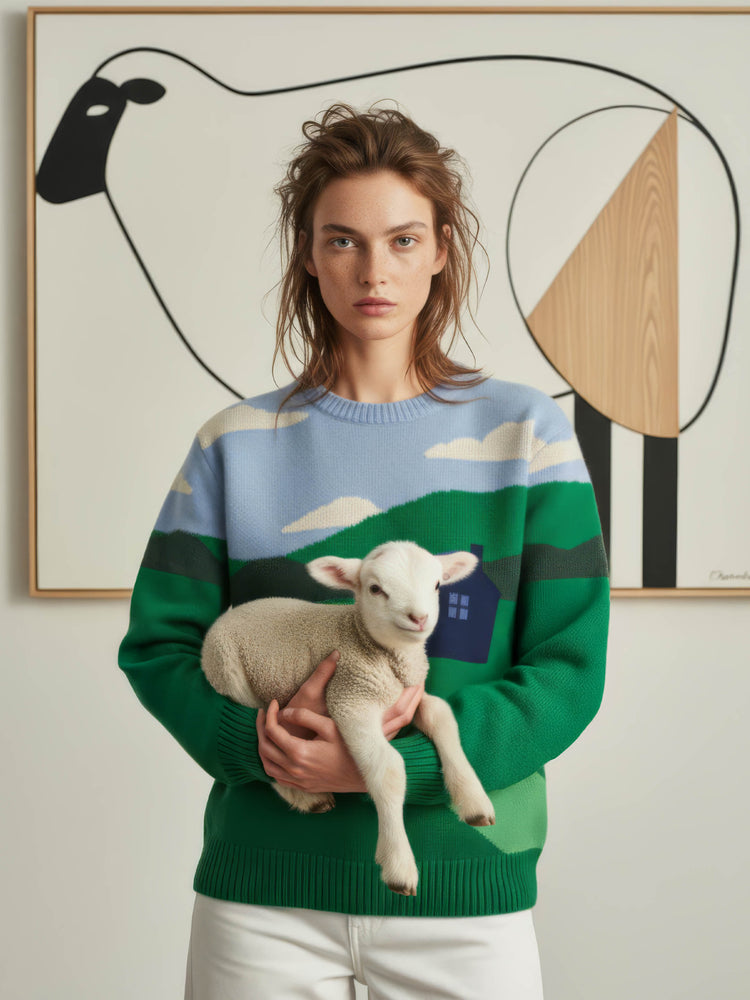 The Sheepscape Crewneck Bottle Green Image