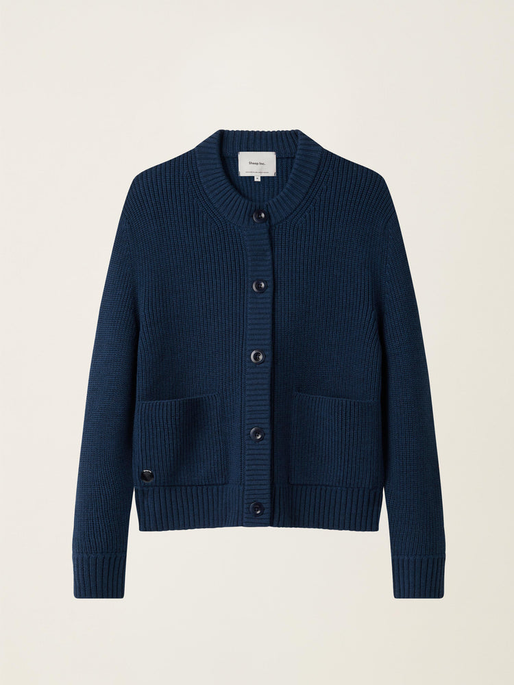The Soft-Rib Cardigan Tasman Blue Image
