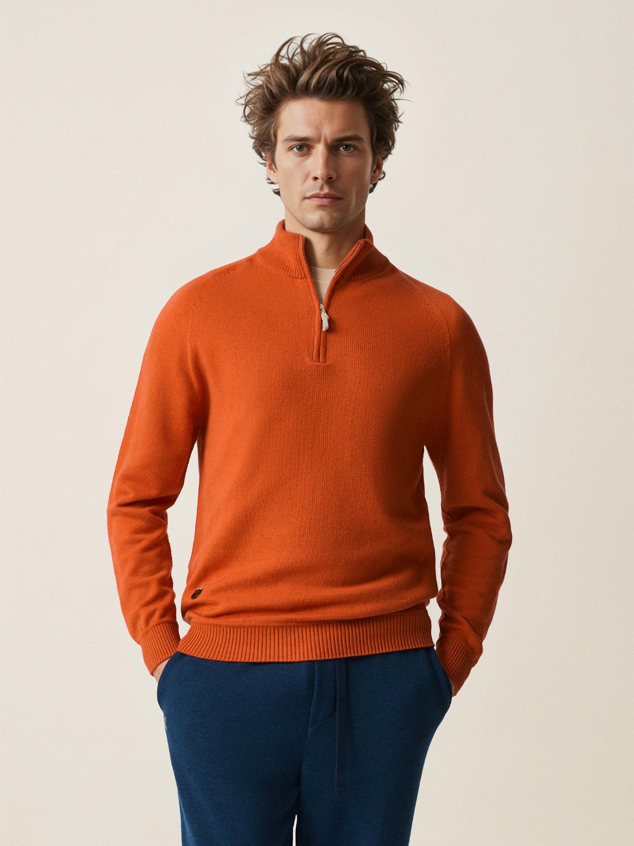 The Half Zip Burnt Orange Male Image