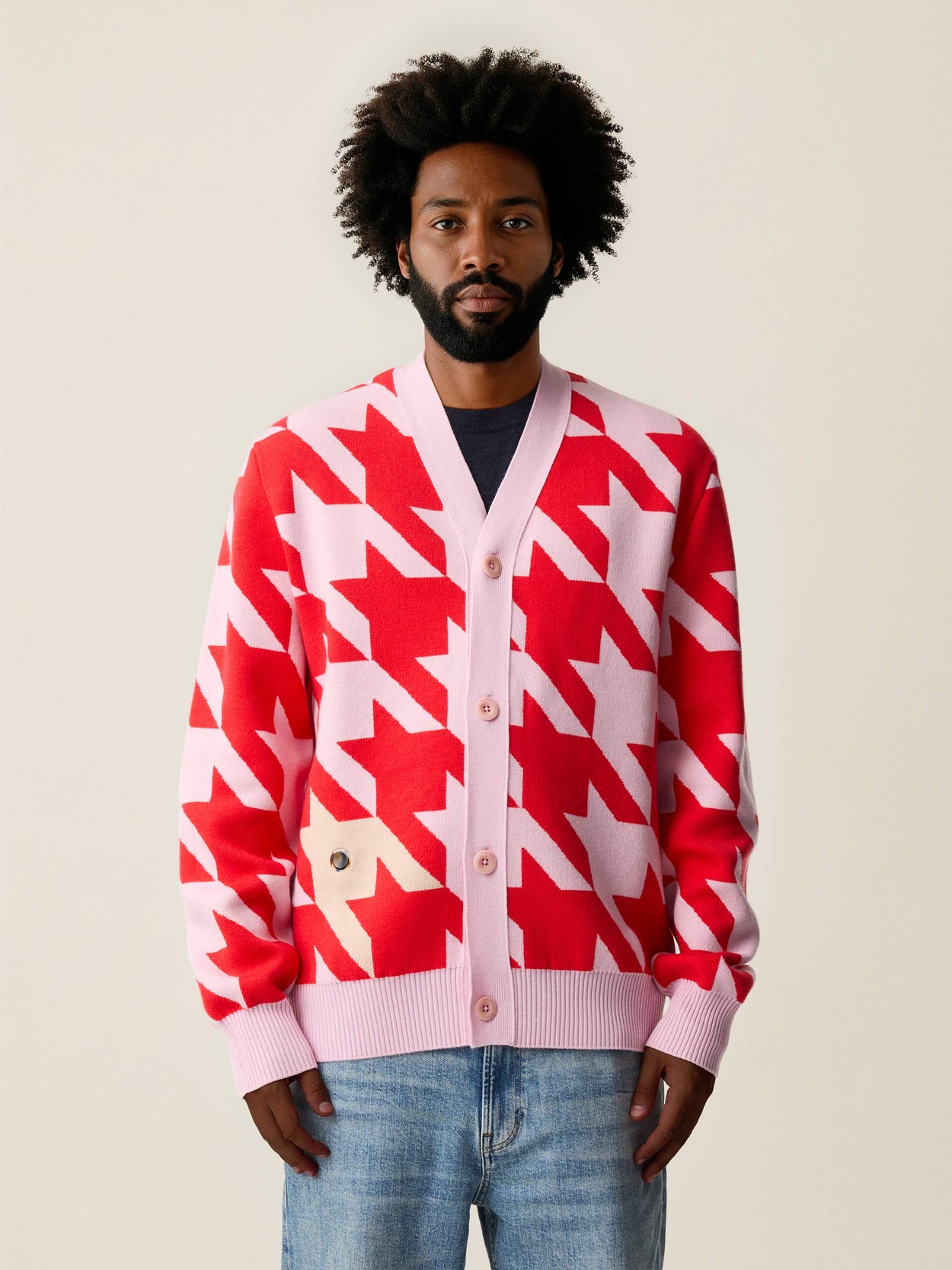 The Sheepstooth Cardigan Candyfloss Pink Male Image