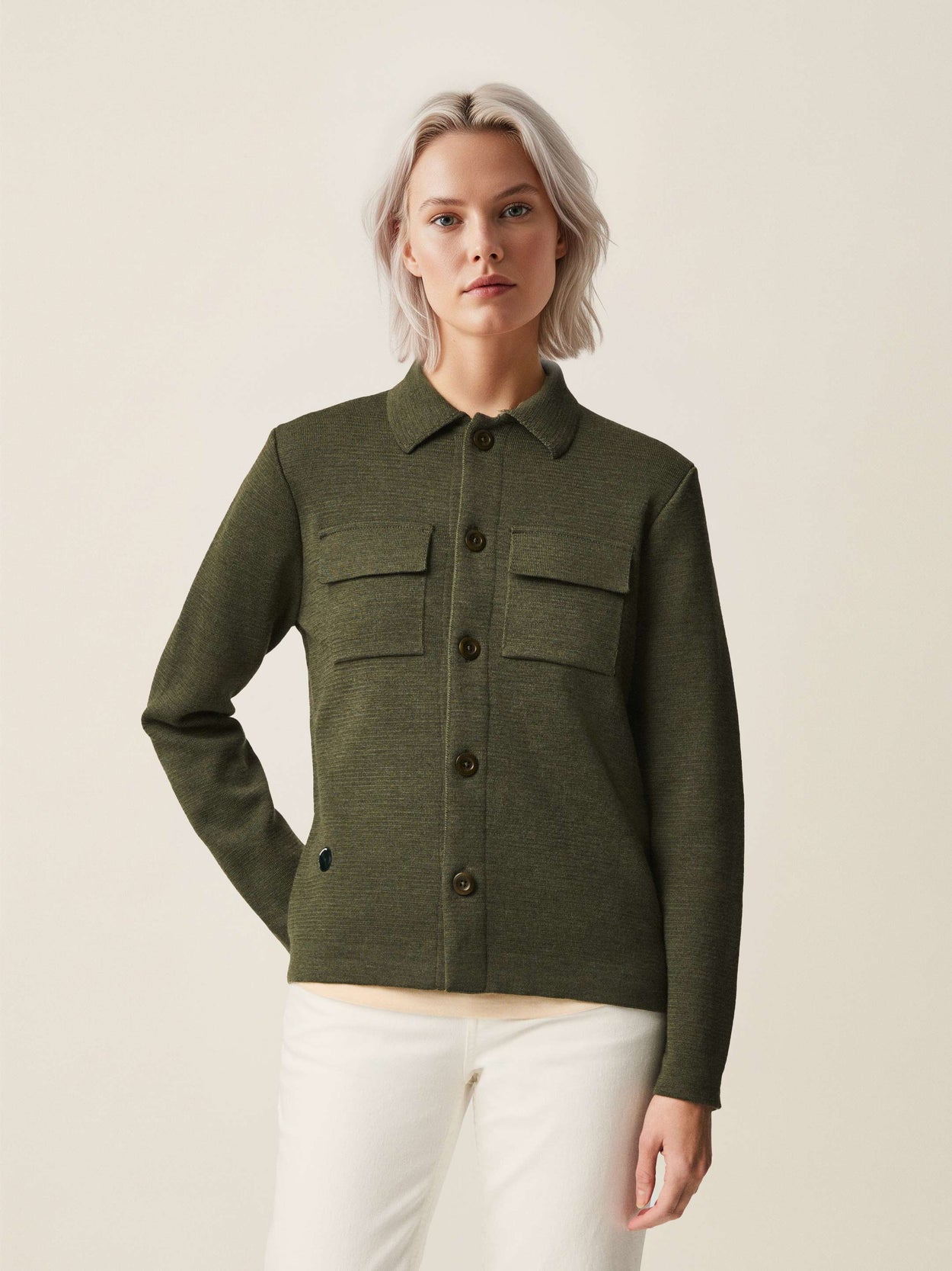 The Over Shirt Moss Green Female Image
