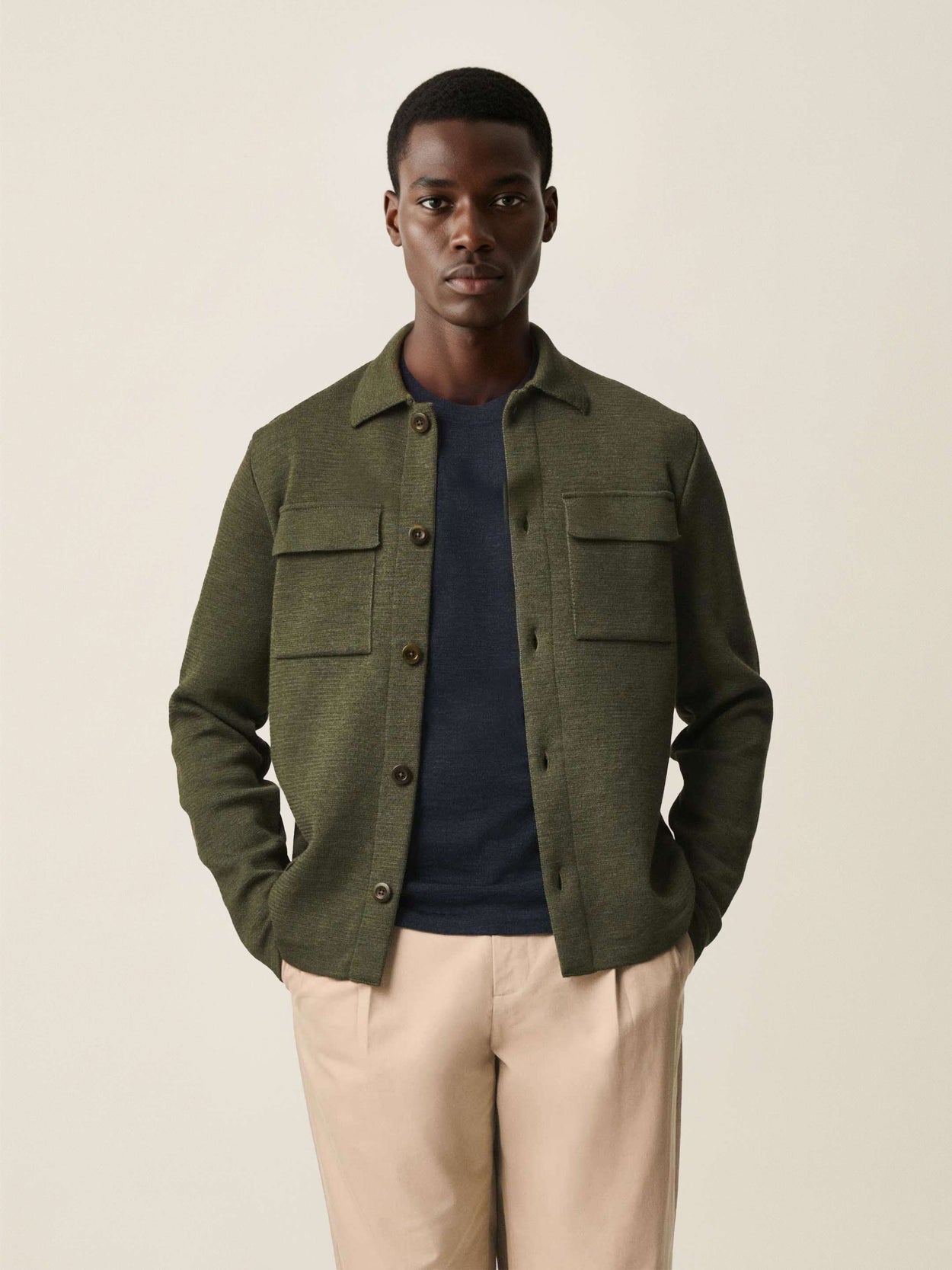 The Over Shirt Moss Green Male Image