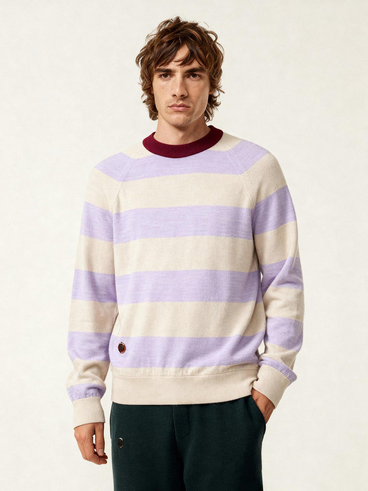 The Stripe Crewneck Light Lupin Lilac Image