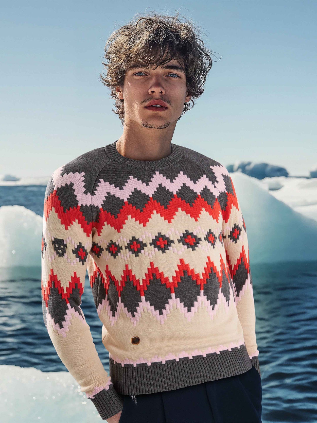 The Diamond Fair Isle Slate Grey Male Image