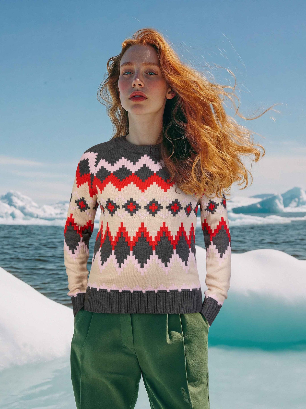 The Diamond Fair Isle Slate Grey Female Image