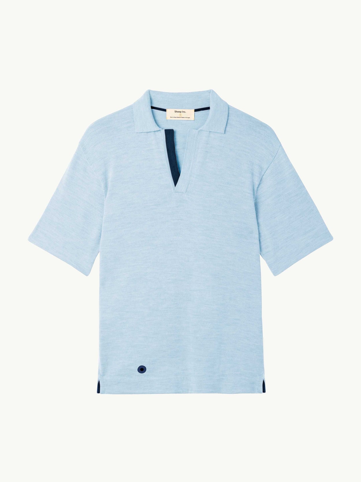 The Knitted Polo Shirt Cloud Blue Image