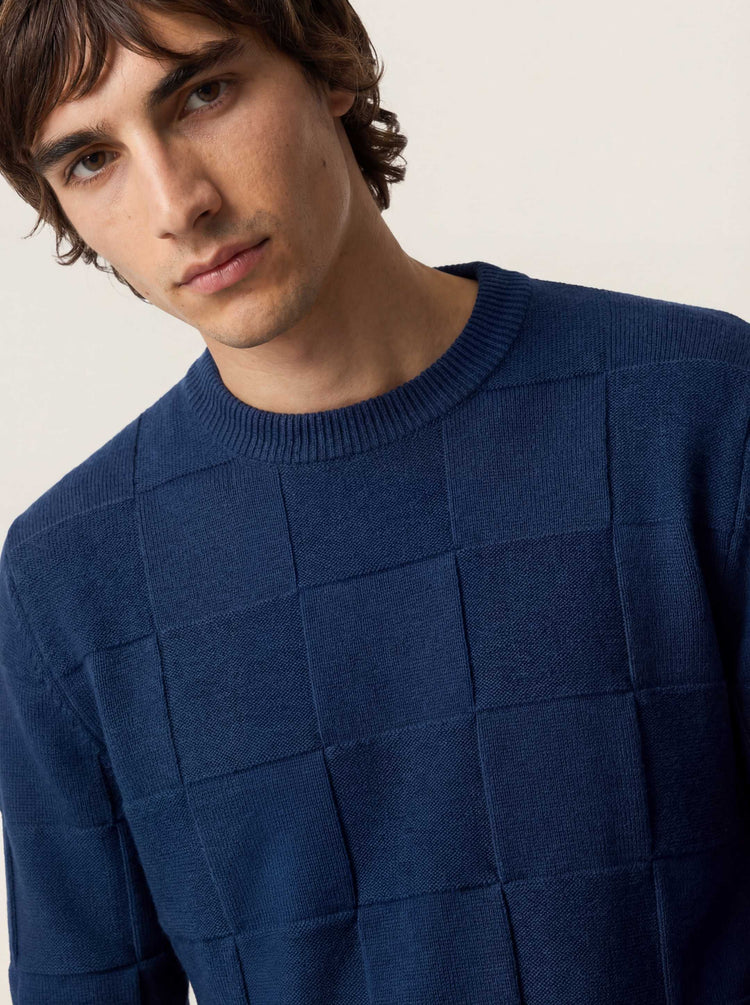 The Textured Crewneck Tasman Blue Image