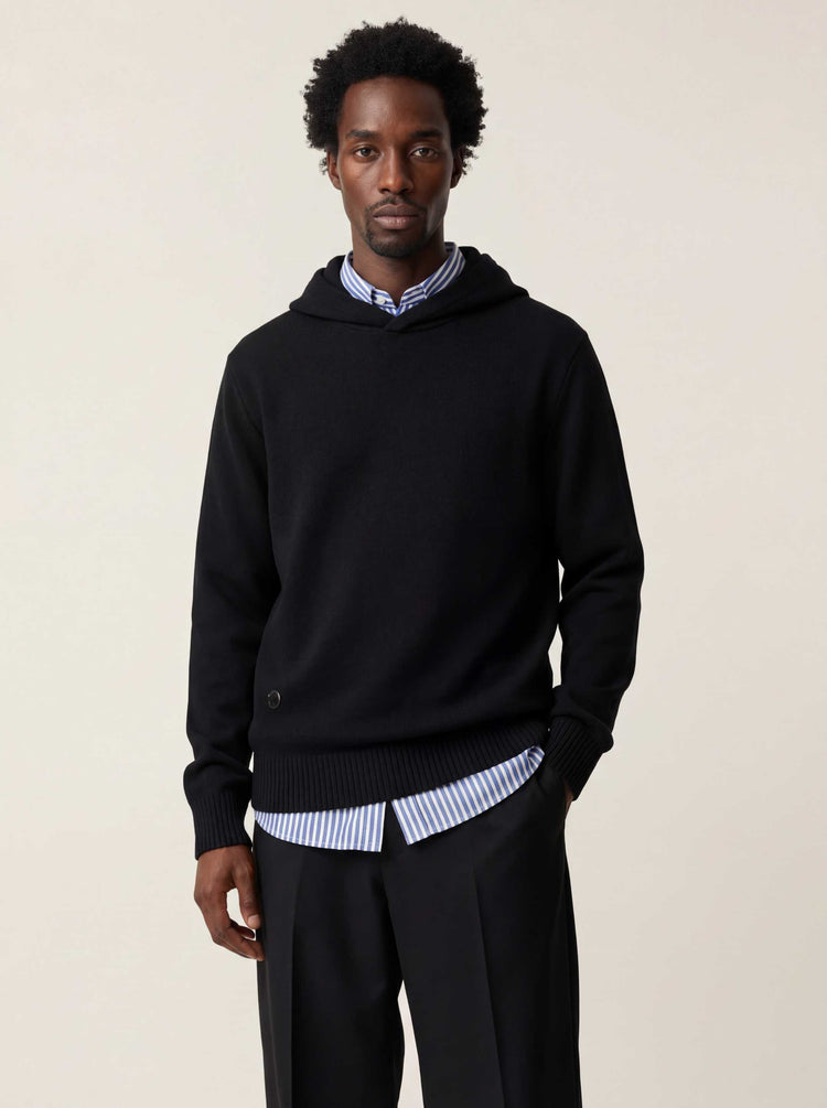 The Signature Merino Hoodie Anthracite Black Image