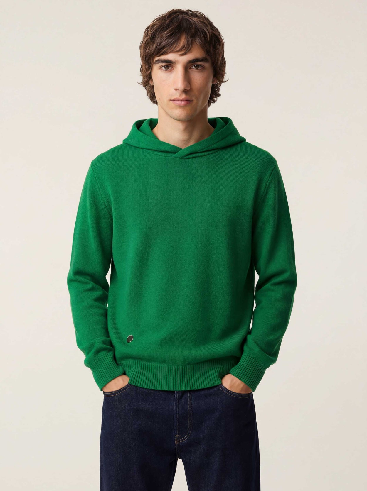 The Signature Merino Hoodie Bottle Green Male Image