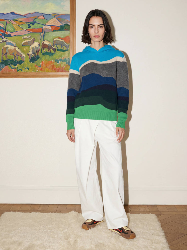 The Sheepscape Hoodie Turquoise Blue Image