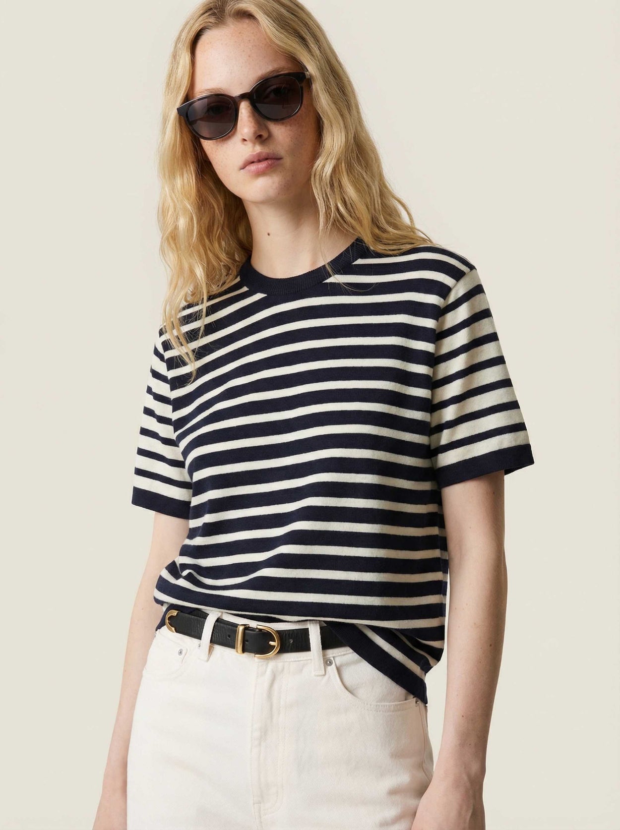 The Stripe T-Shirt Pacific Blue Female Image