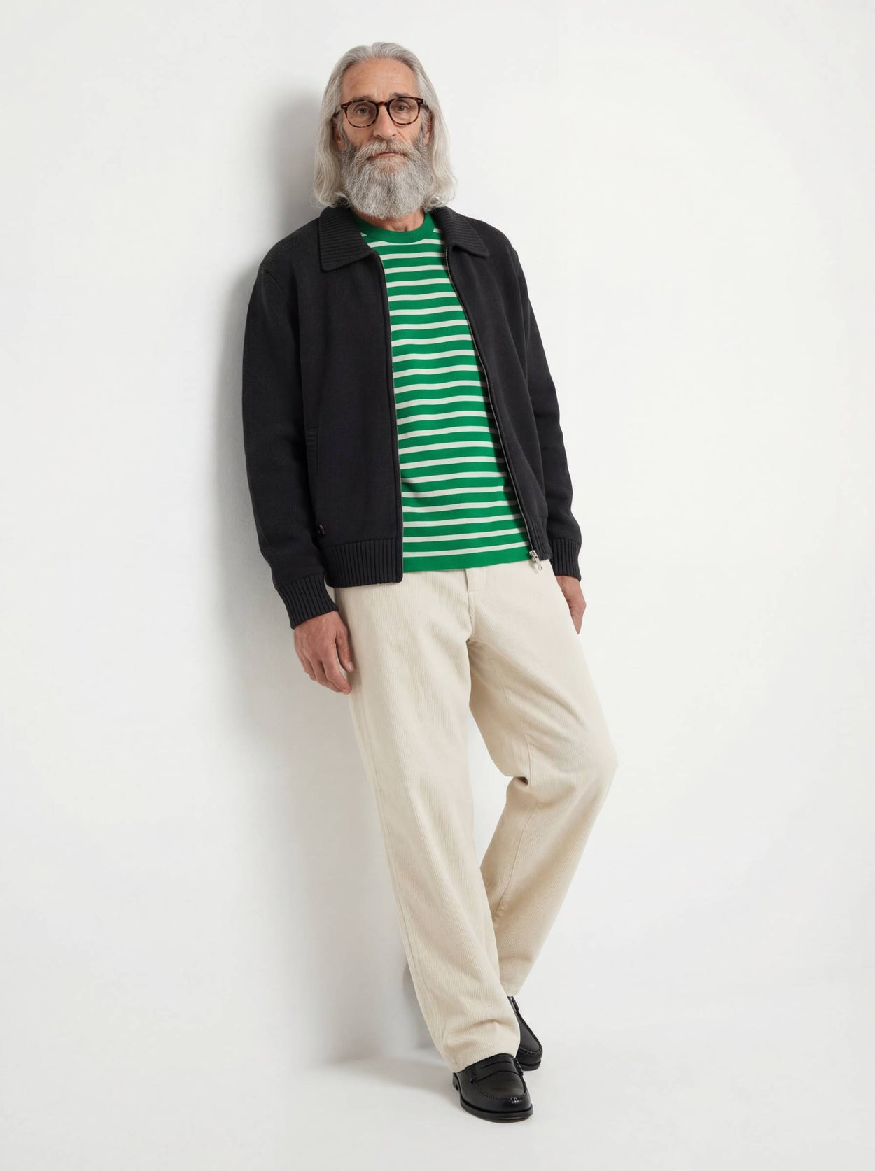 The Knitted Bomber Anthracite Black Male Image