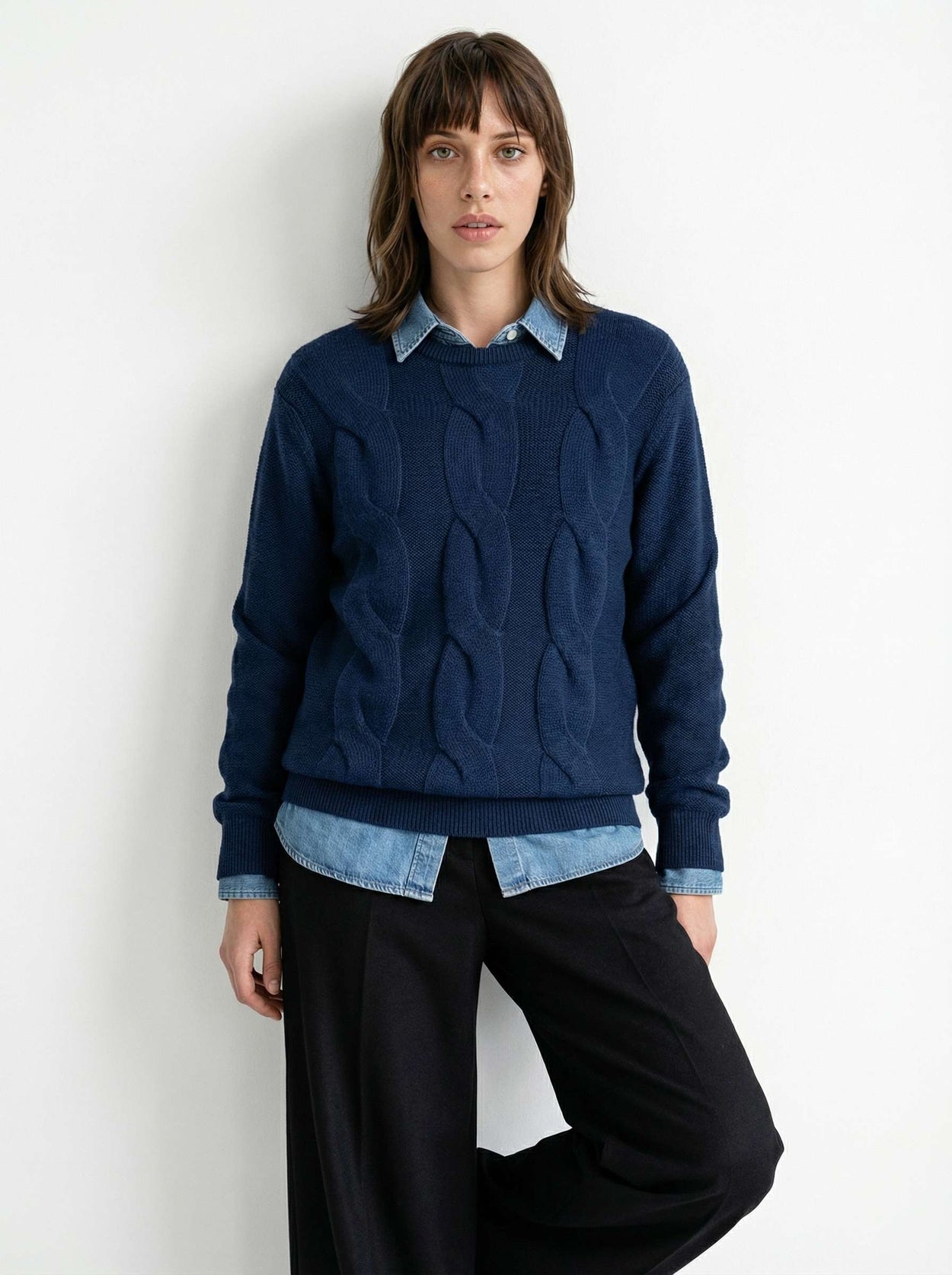 The Cable Knit Atlantic Blue Female Image