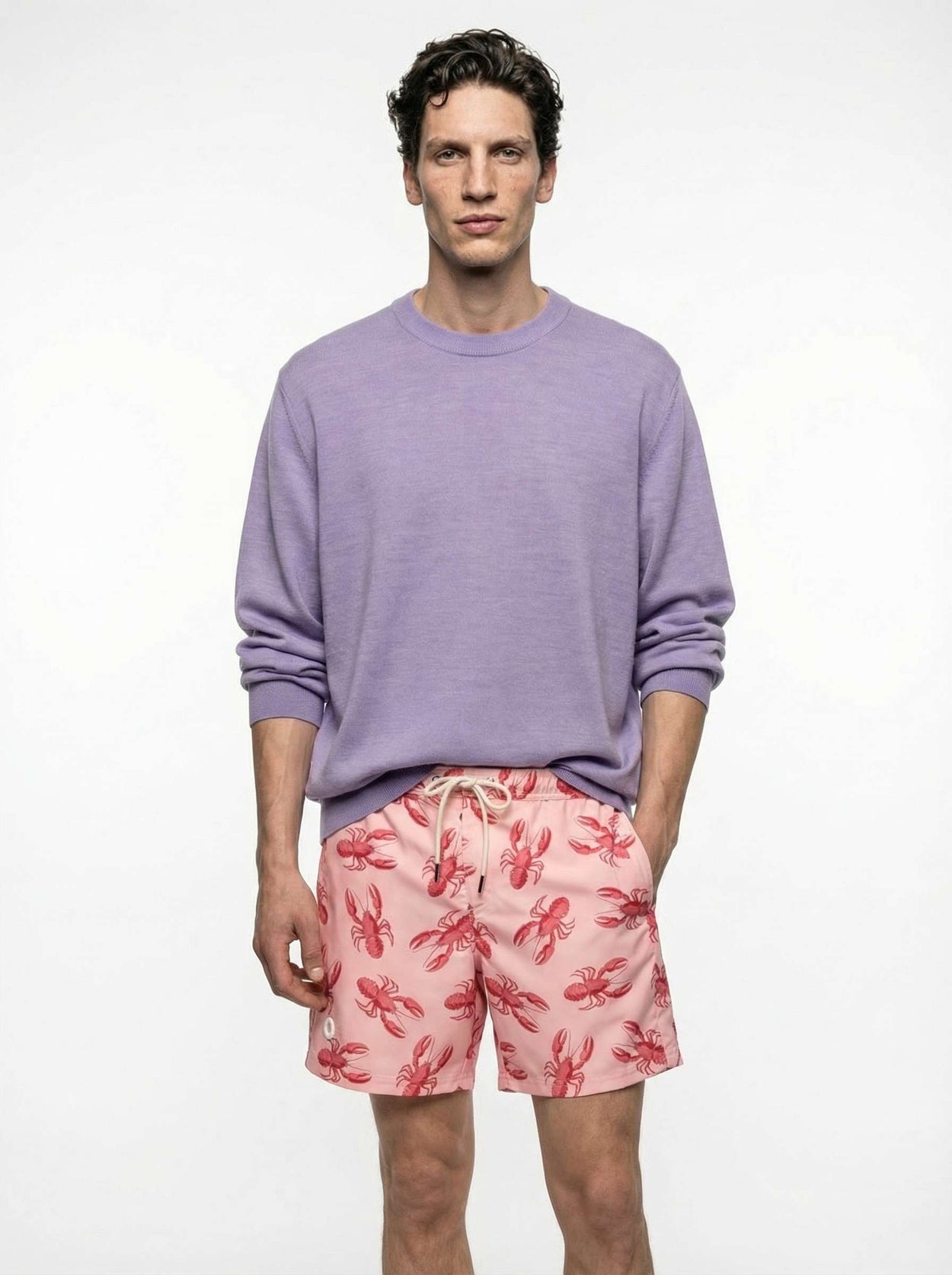 The Merino Swim Shorts Pink Lobster Male Image