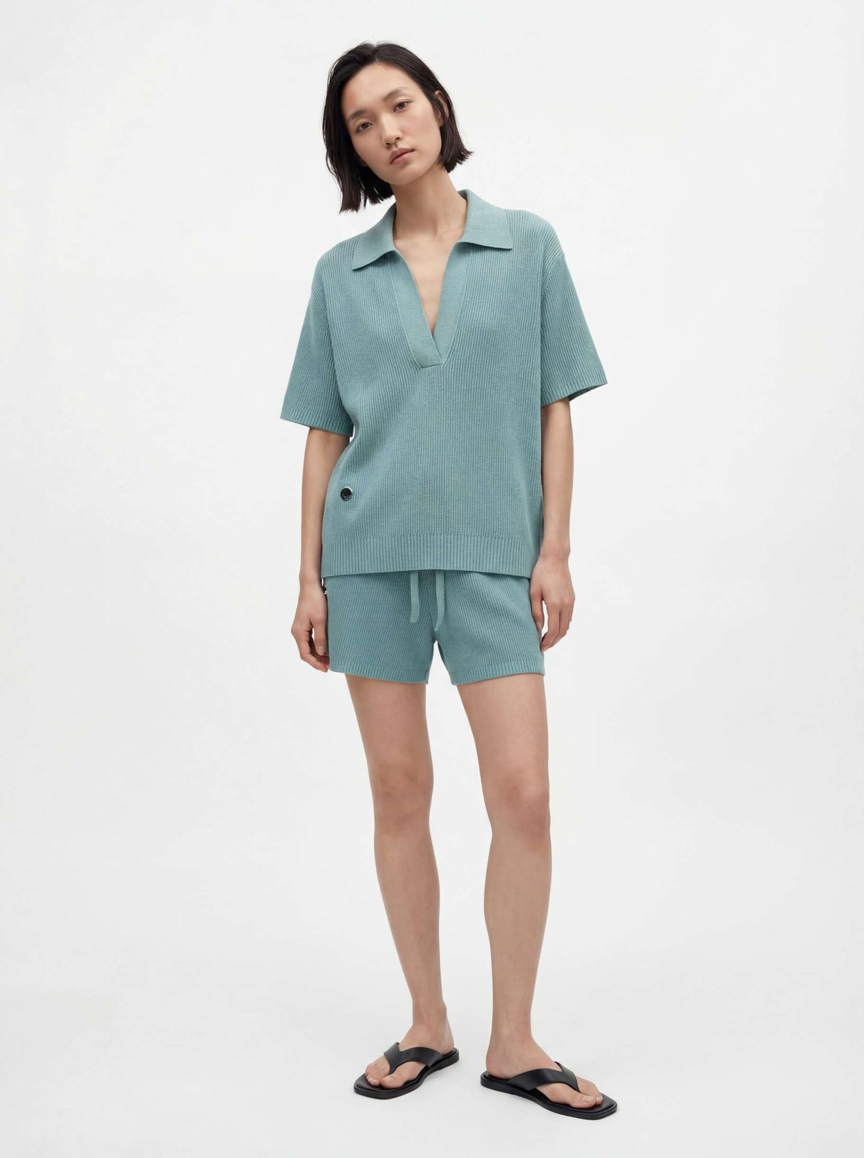 The Plaited Shorts Aqua Green Female Image