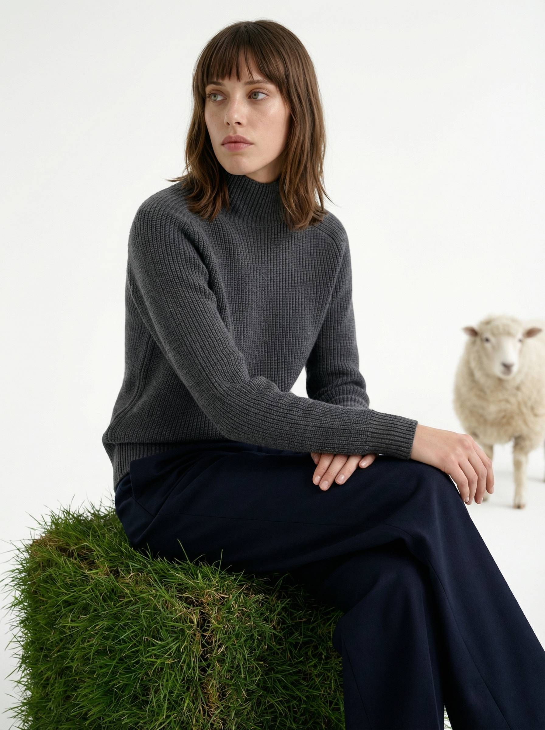 スウェット Marka HIGH NECK wool sheep pile 20aw Women's High Neck Collection – Sheep Inc