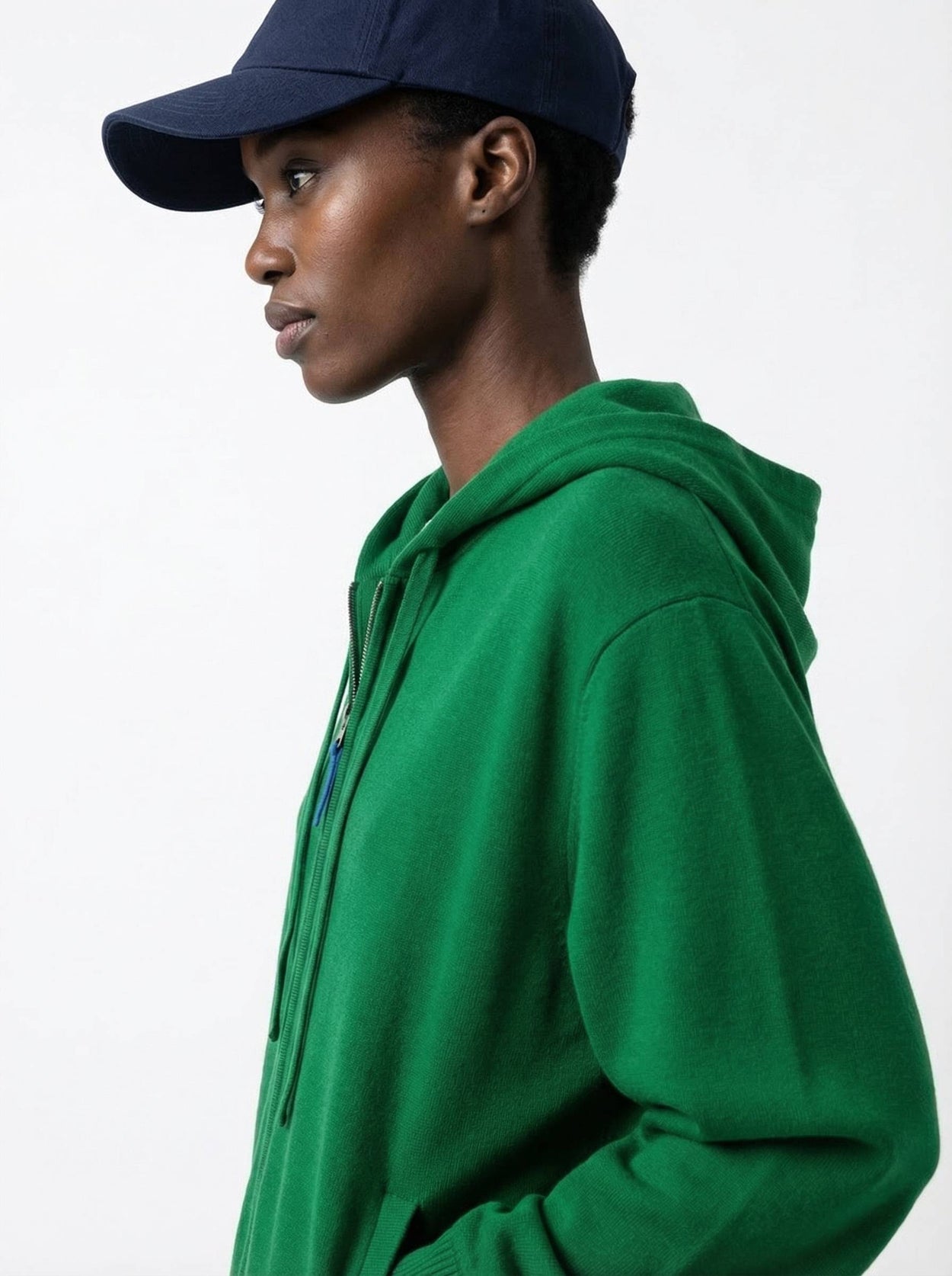 The Signature Merino Zip Hoodie Bottle Green Female Image