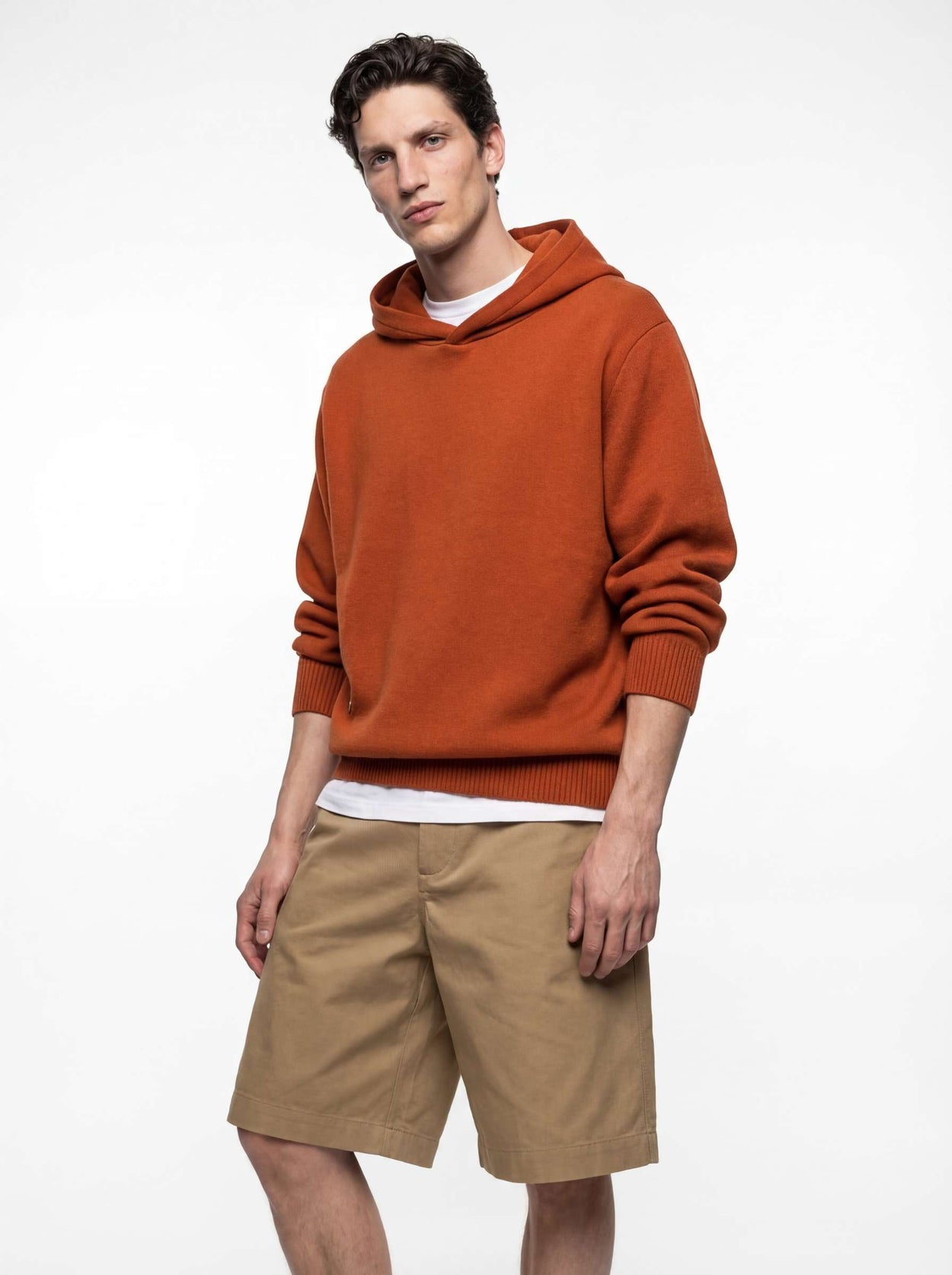 The Signature Merino Hoodie Burnt Orange Male Image