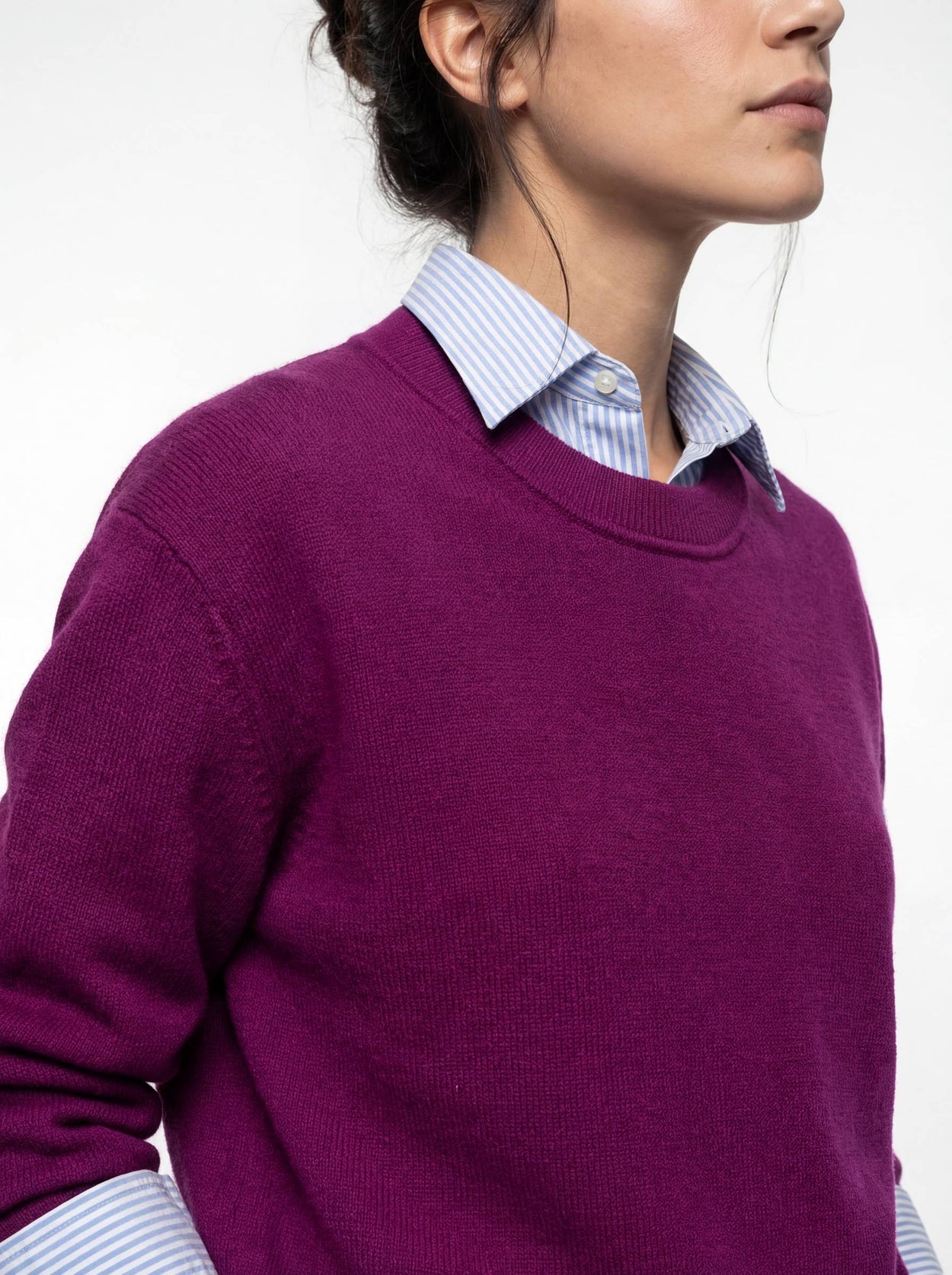 The Boxy Knitted Crewneck Royal Purple Female Image