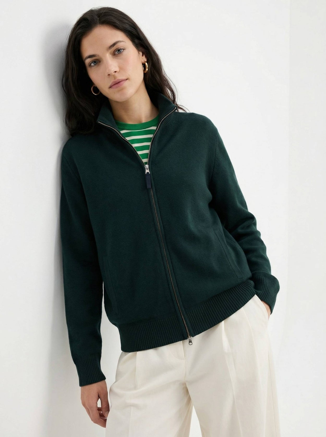 The Everyday Zip Through Forest Green Female Image
