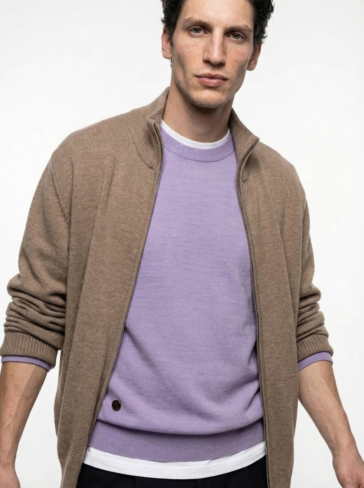 The Everyday Zip Through Fawn Brown Male Image