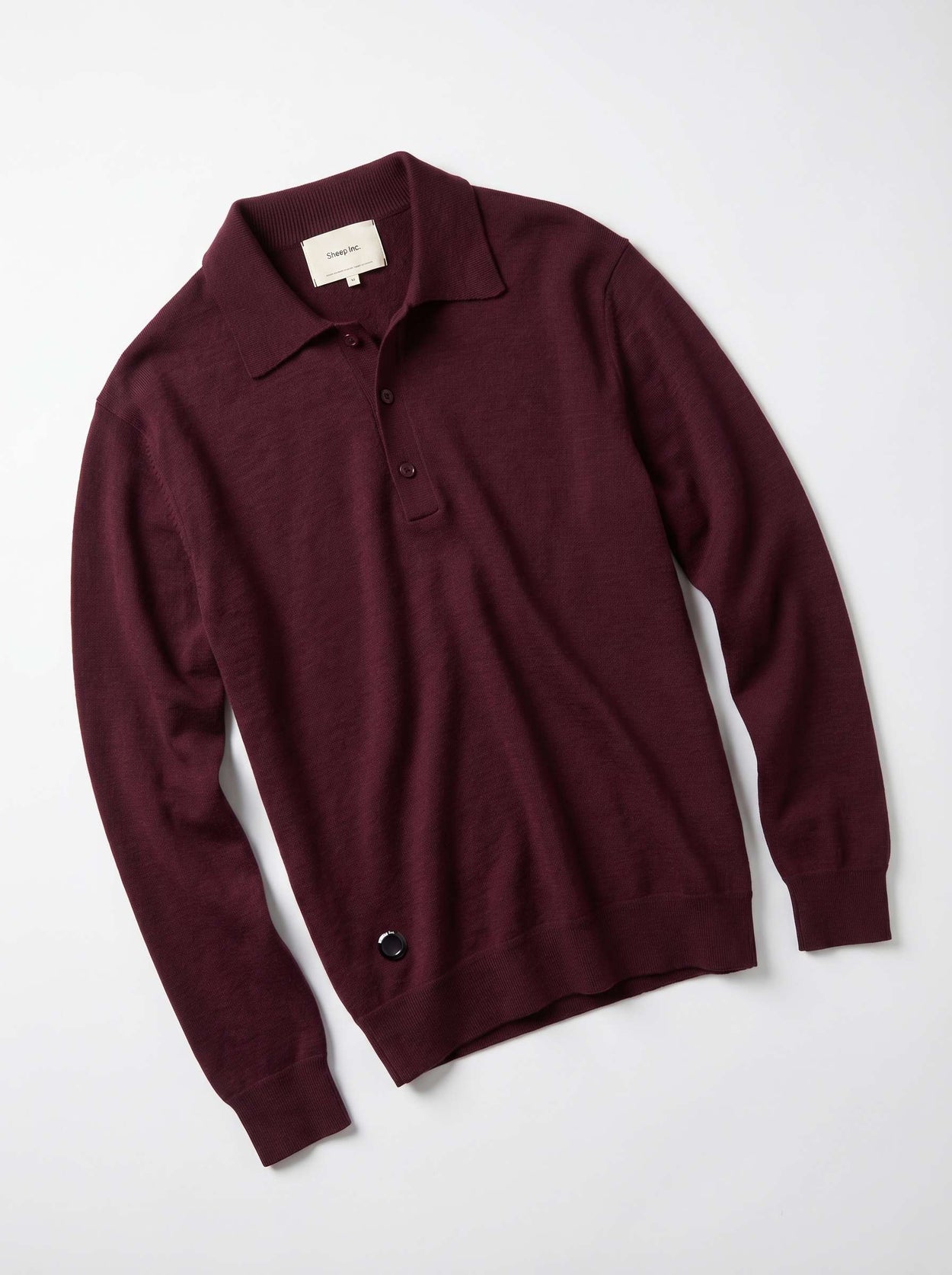 The Everyday Long Sleeve Polo Konini Burgundy Image