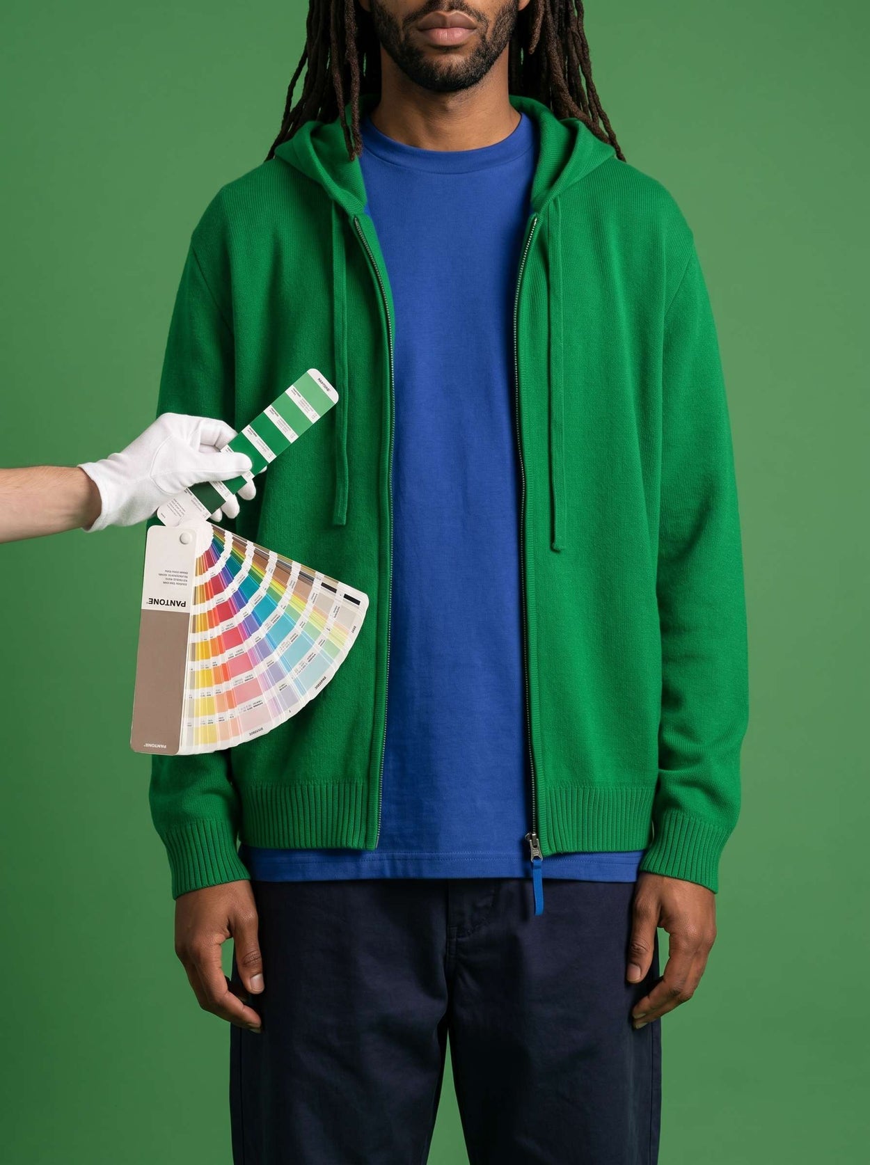 The Signature Merino Zip Hoodie Bottle Green Male Image