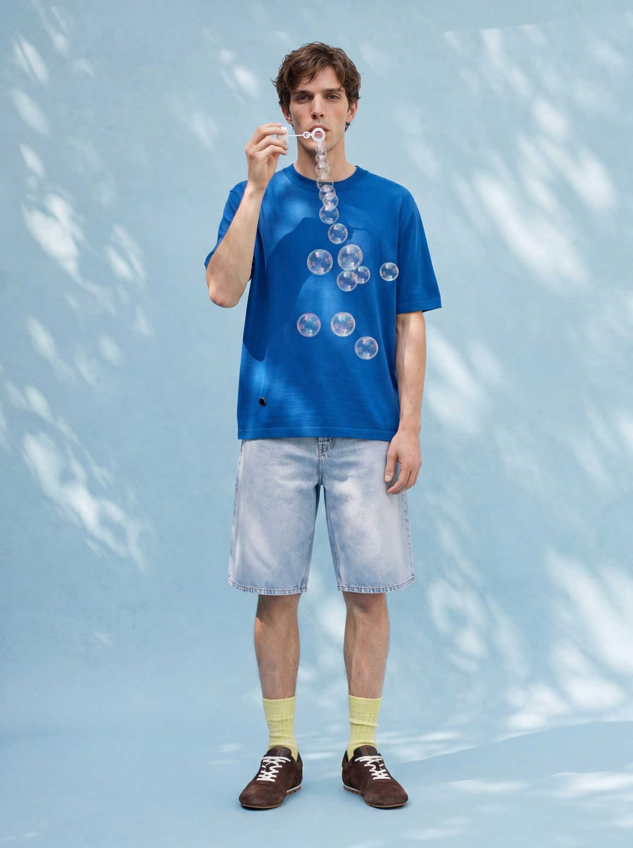 The Fine Knit T-Shirt Cobalt Blue Male Image