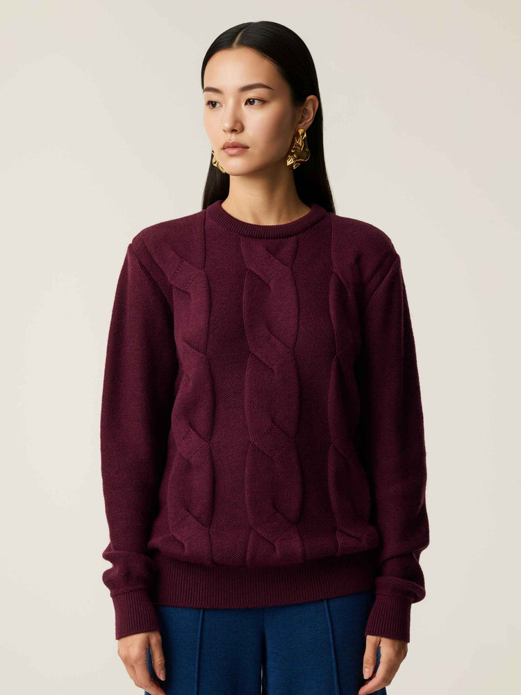 The Cable Knit Konini Burgundy Image