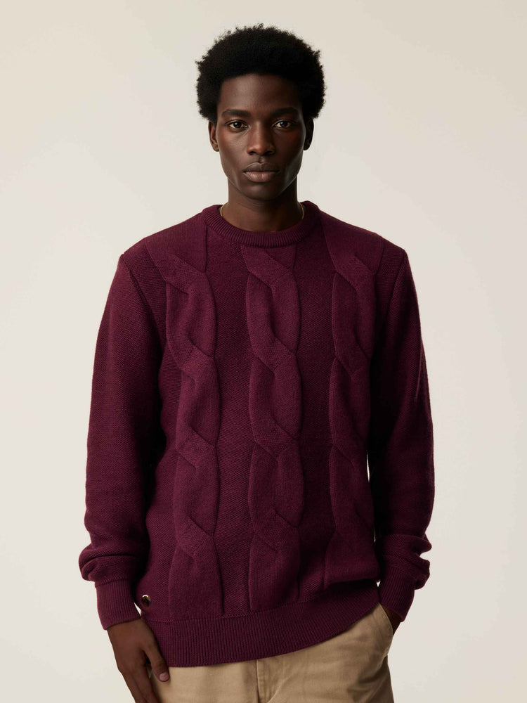 The Cable Knit Konini Burgundy Image