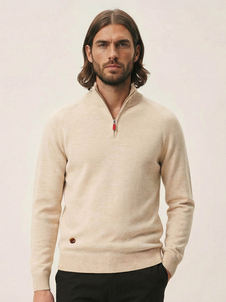 The Half Zip Almond White Image