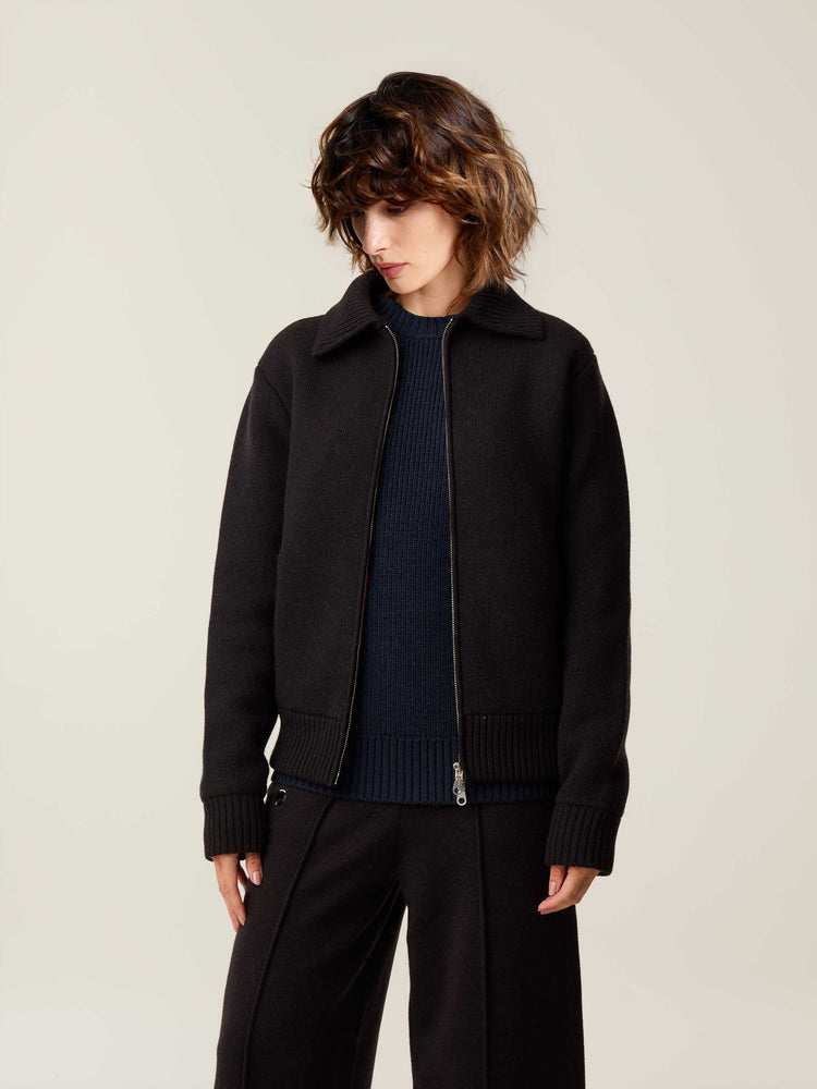 The Knitted Bomber Anthracite Black Image