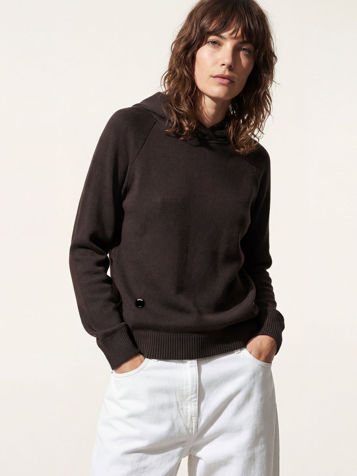 The Knitted Hoodie Anthracite Black Female Image