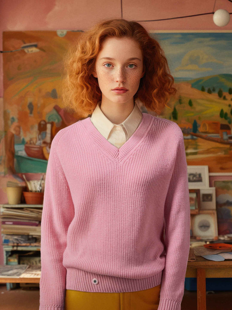 The V-Neck Peony Pink Image