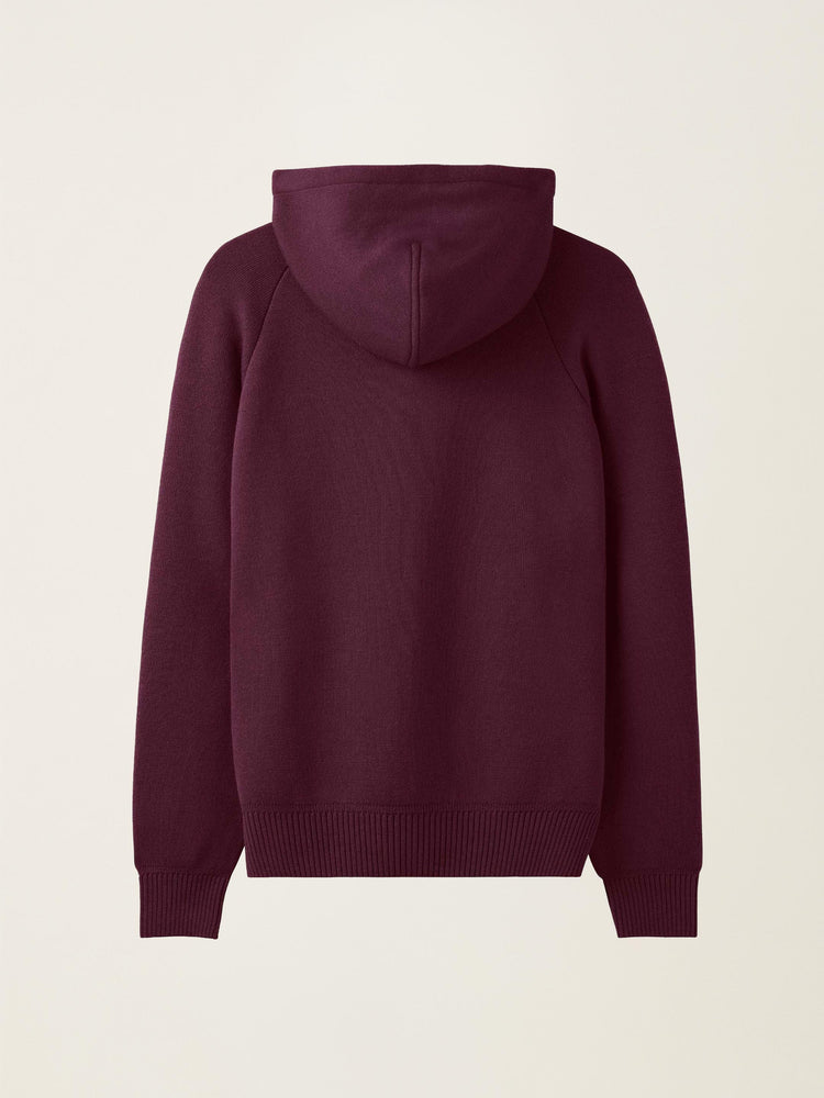The Knitted Zip Hoodie Konini Burgundy Image