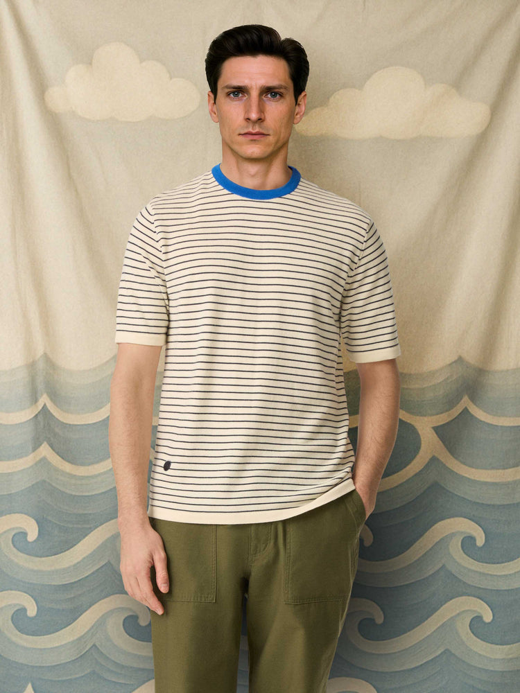 The Stripe T-Shirt Pacific Blue Image
