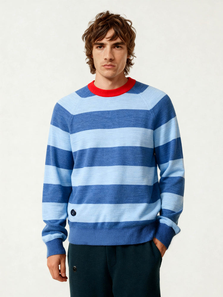 The Stripe Crewneck Light Cloud Blue Image