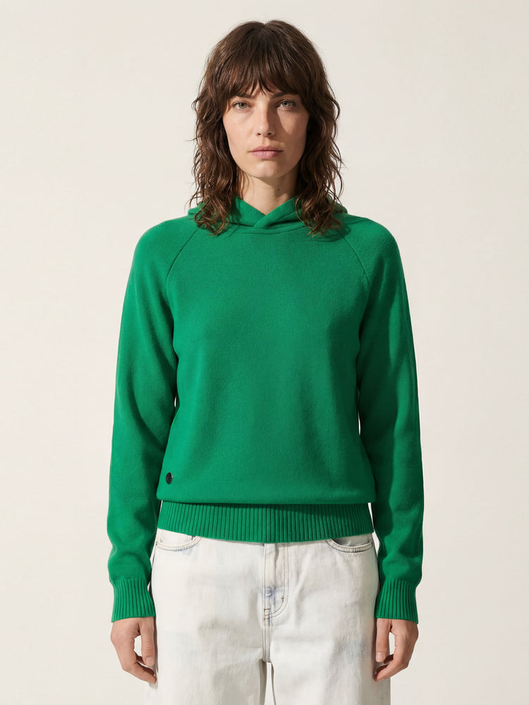 The Knitted Hoodie Bottle Green Image