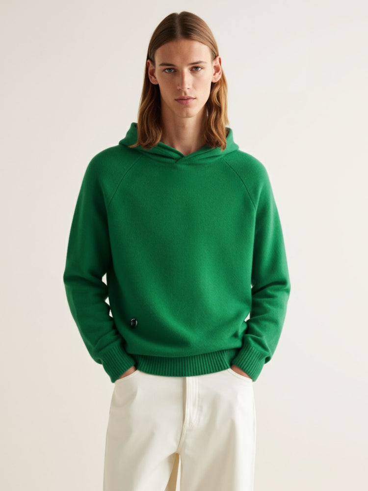 The Knitted Hoodie Bottle Green Image