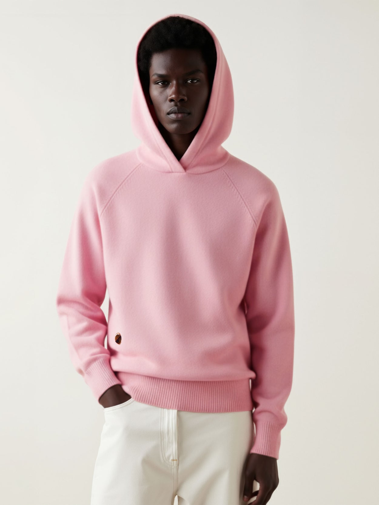 The Knitted Hoodie Candyfloss Pink Male Image