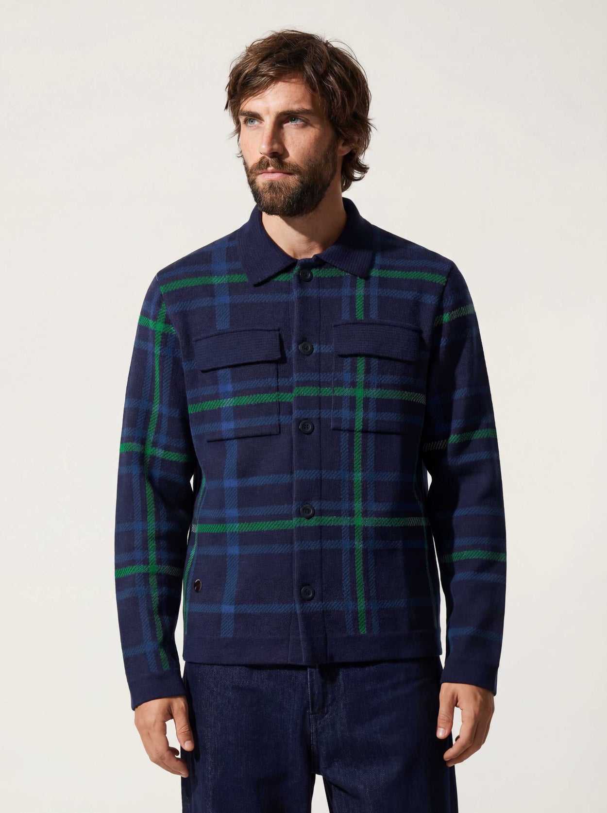 The Plaid Over Shirt Pacific Blue Male Image