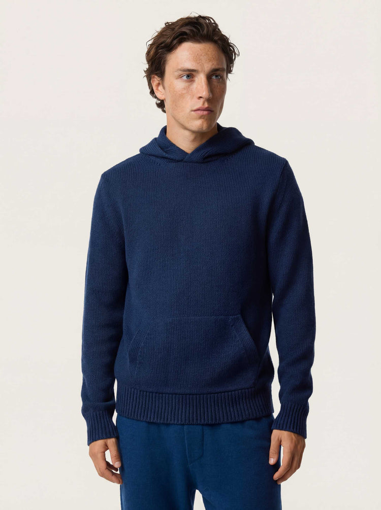 The Chunky Knit Hoodie Atlantic Blue Image