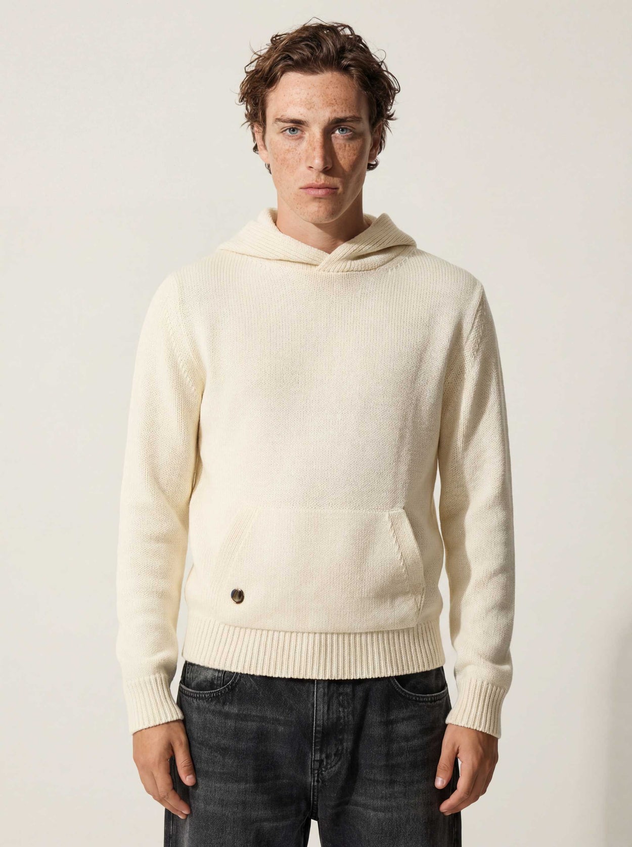 The Chunky Knit Hoodie Raw White Male Image
