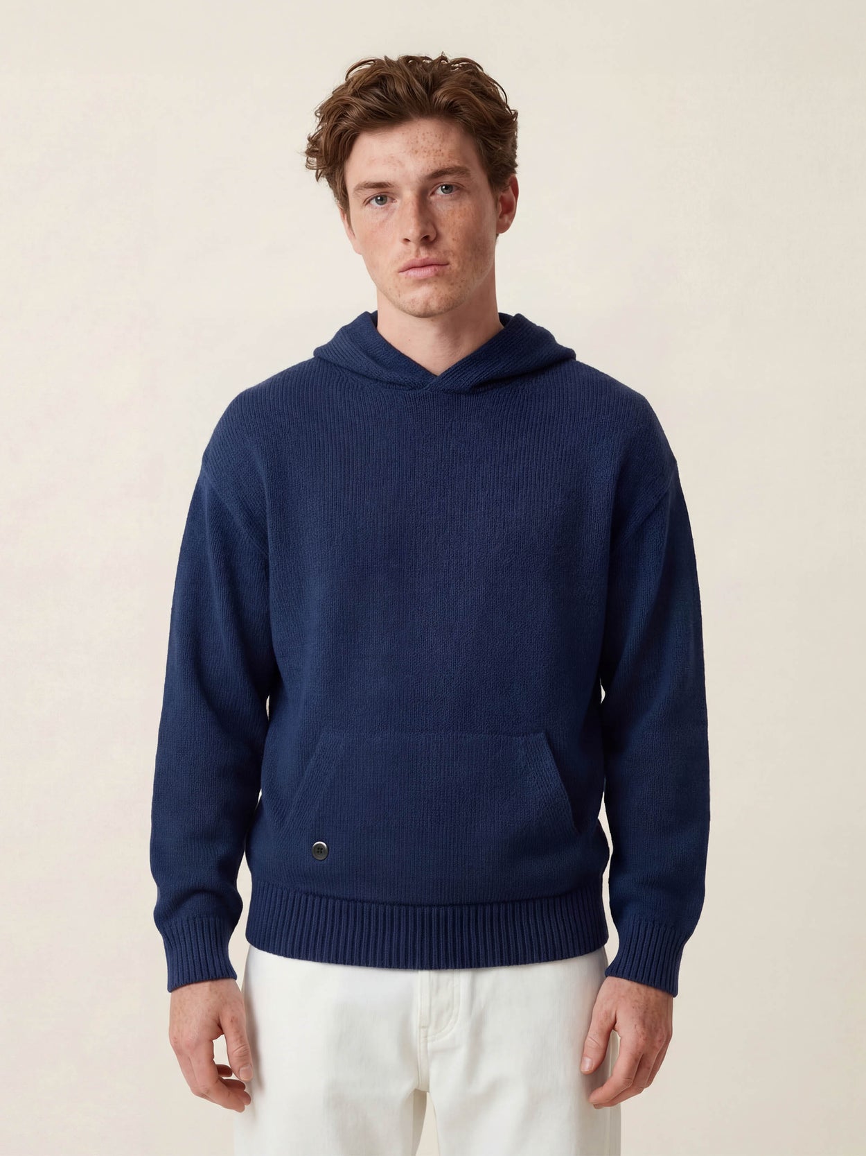 The Chunky Knit Hoodie Atlantic Blue Male Image