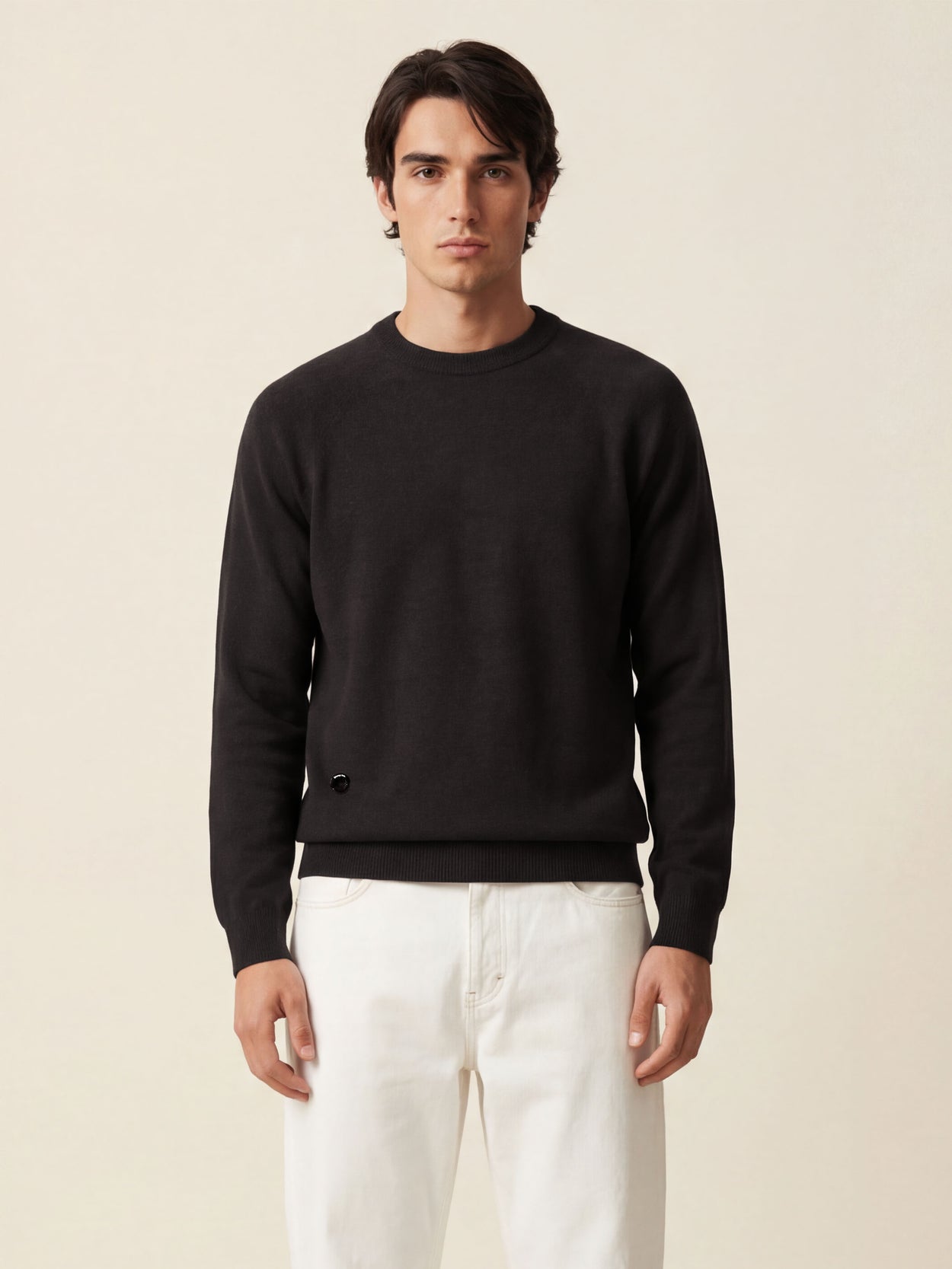 The Crewneck Light Anthracite Black Male Image