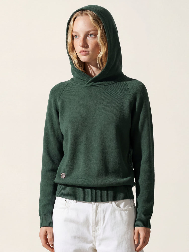 The Knitted Hoodie Emerald Green Image