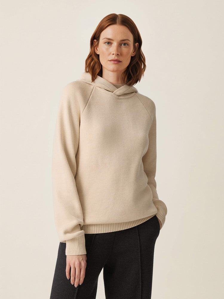 The Knitted Hoodie Almond White Image